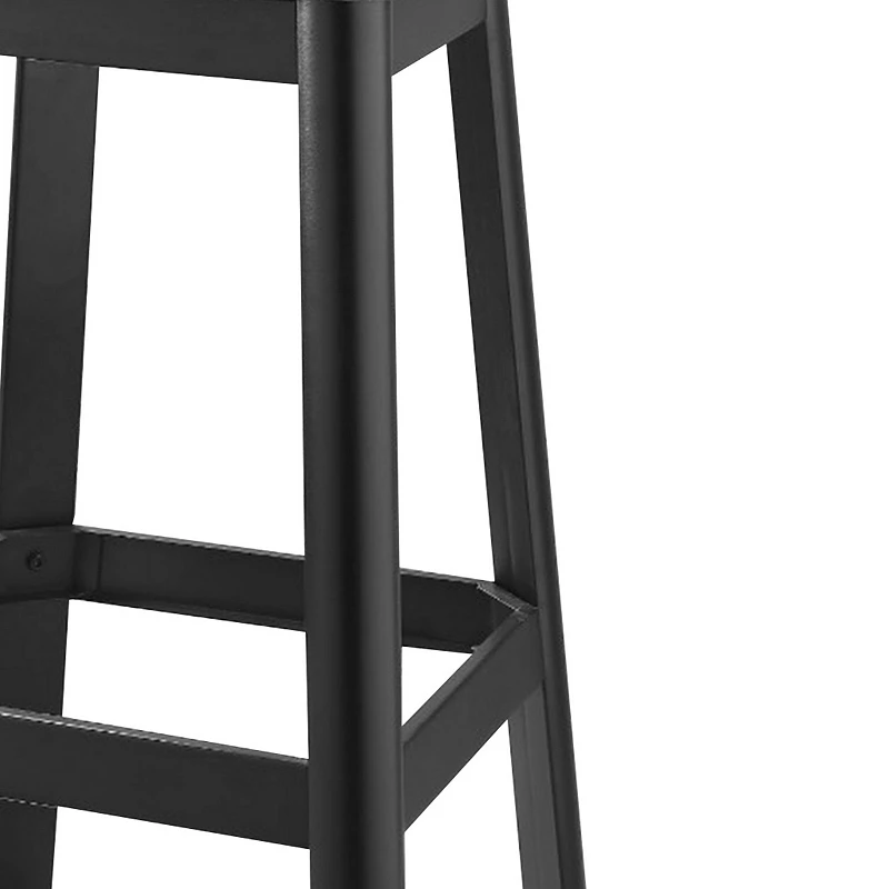 Industrial Style Metal Frame and Wooden Bar Stool， Brown and Black