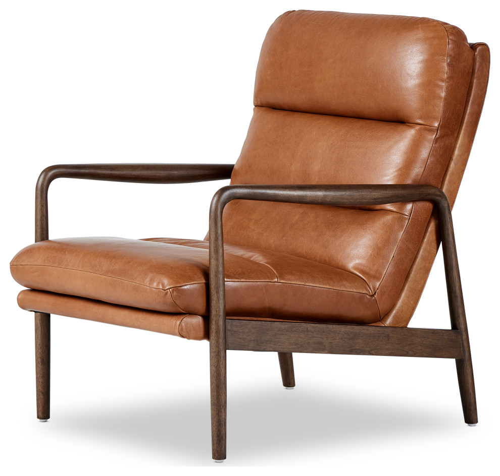 Rhodes Chair Dakota Tobacco   Midcentury   Armchairs And Accent Chairs   by Zin Home  Houzz