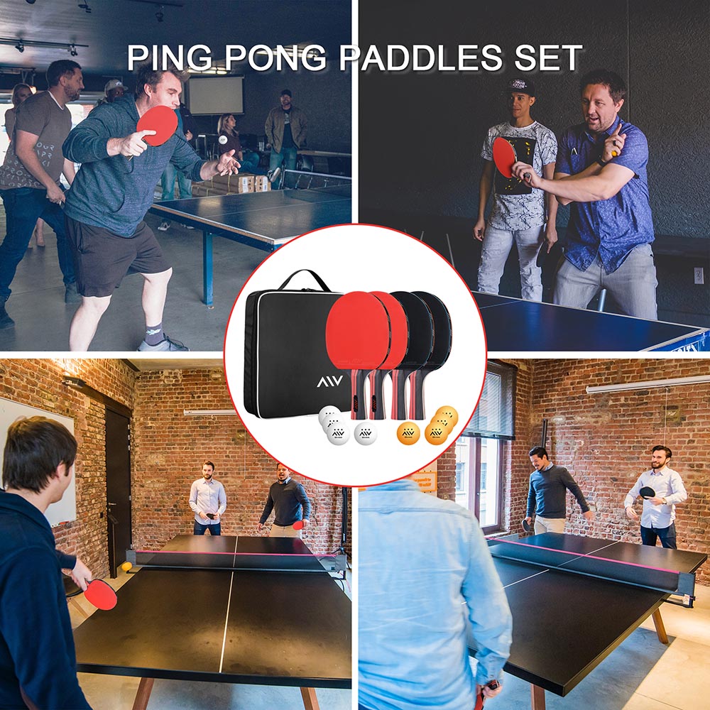 Yescom Ping Pong Paddles and Balls & Carrying Bag