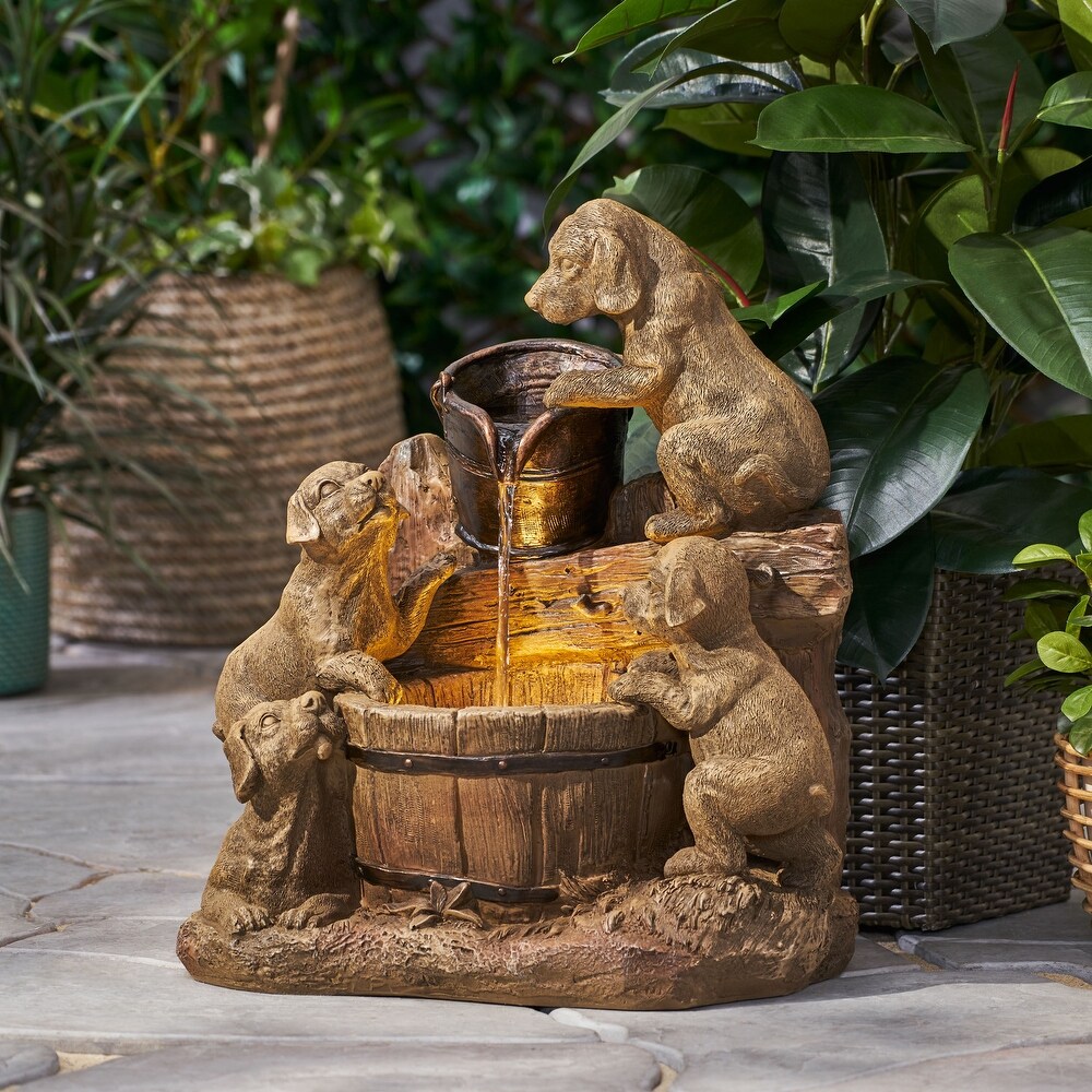 Dimmock Outdoor Outdoor Puppy Fountain by Christopher Knight Home