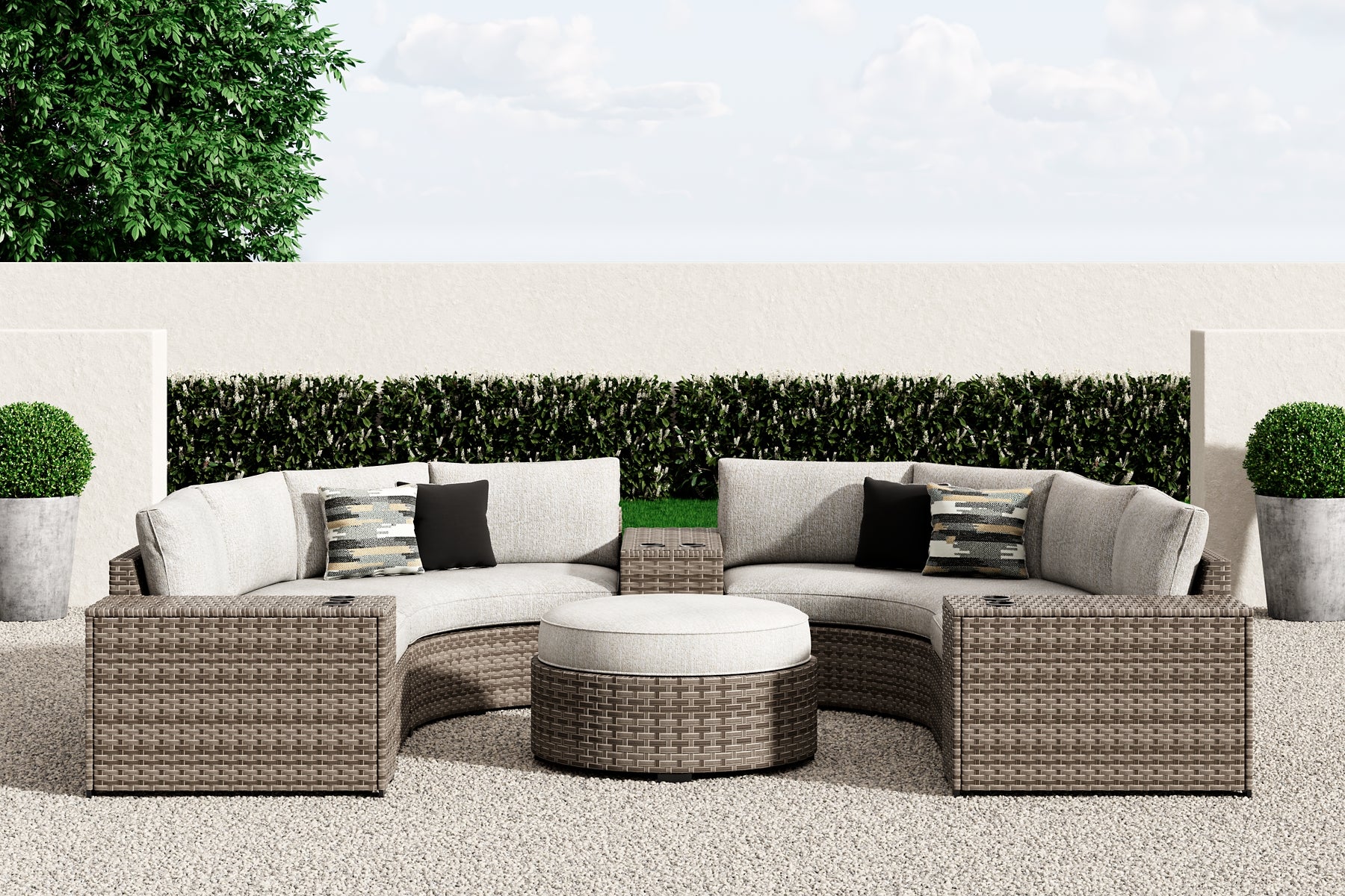 Calworth 7-Piece Outdoor Sectional with Ottoman