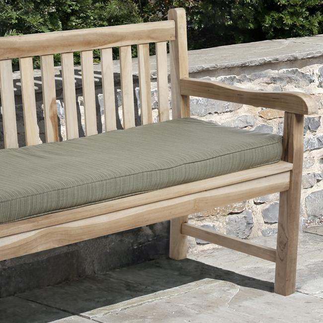 Humble and Haute Clara Indoor/ Outdoor Textured Green Bench Cushion with Sunbrella 60 in w x 19 in d