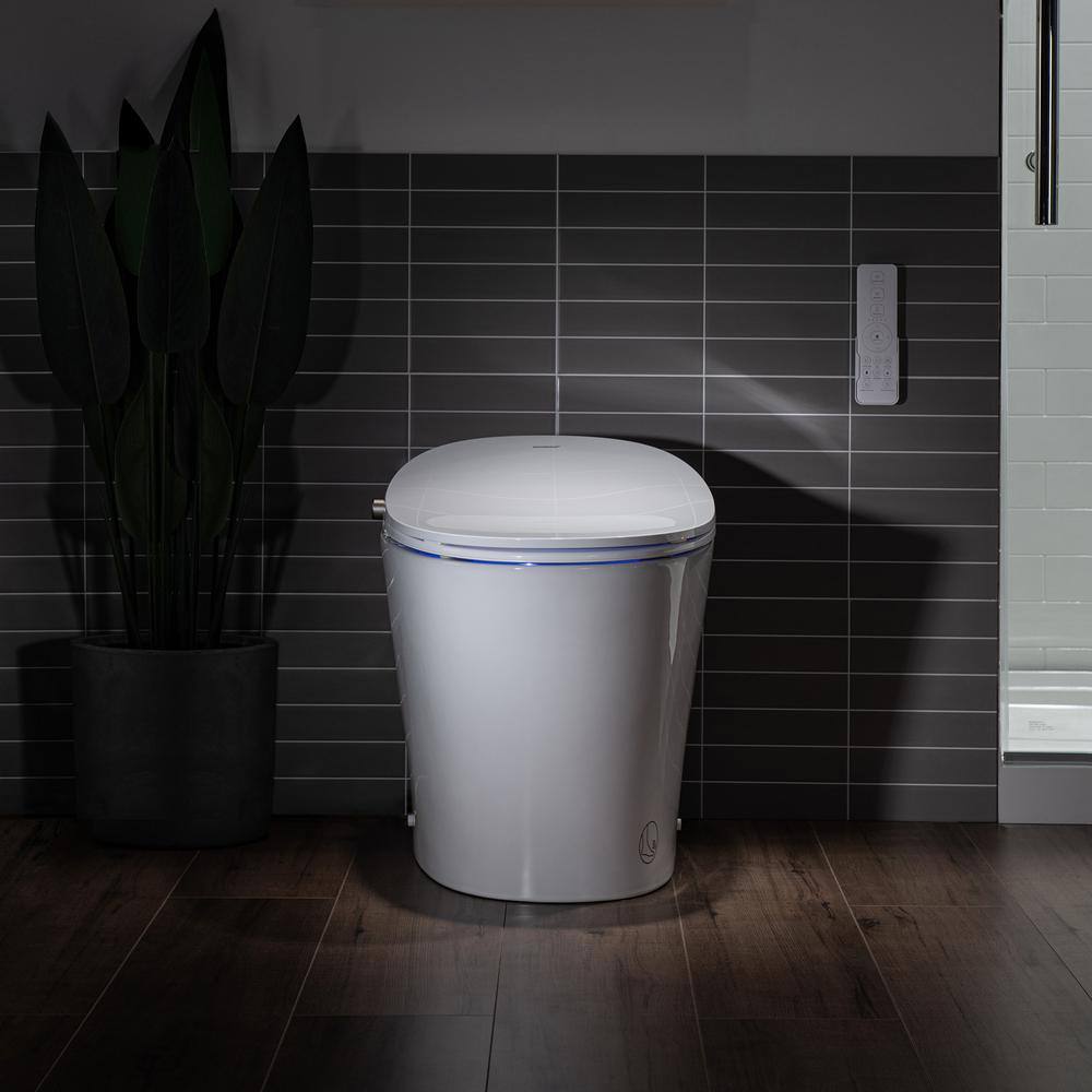 WOODBRIDGE Intelligent Comfort Height 1-Piece 1.1 GPF1.6 GPF Dual Flush Elongated Toilet in White Seat Included HT0062