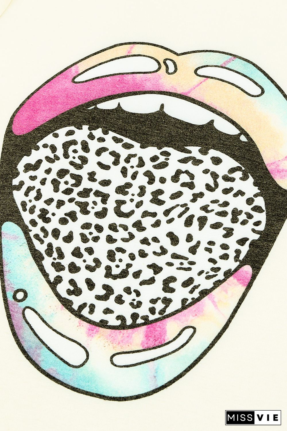 Tie-dye Leopard Lip Tee