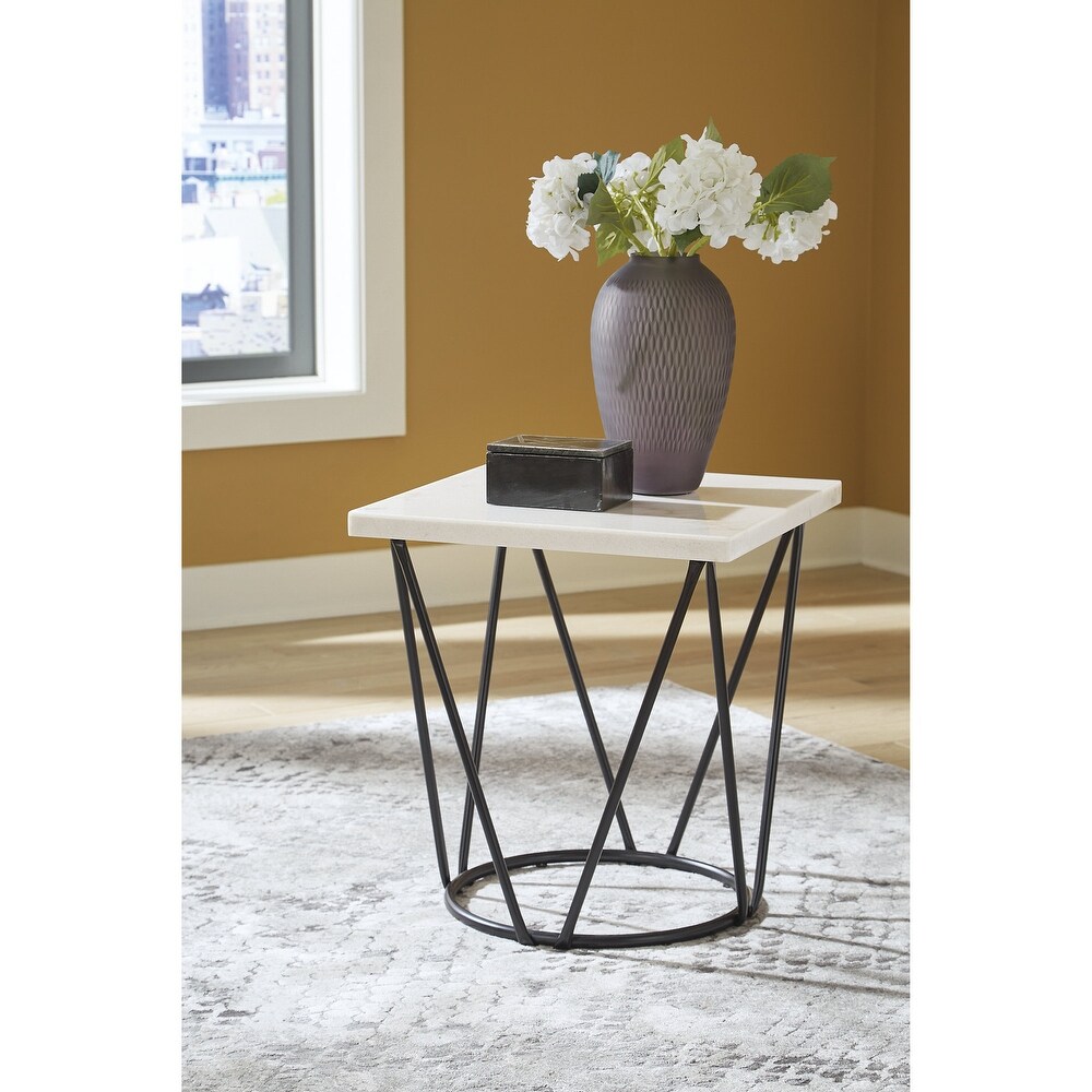 Signature Design by Ashley Vancent Marble Square Accent Table