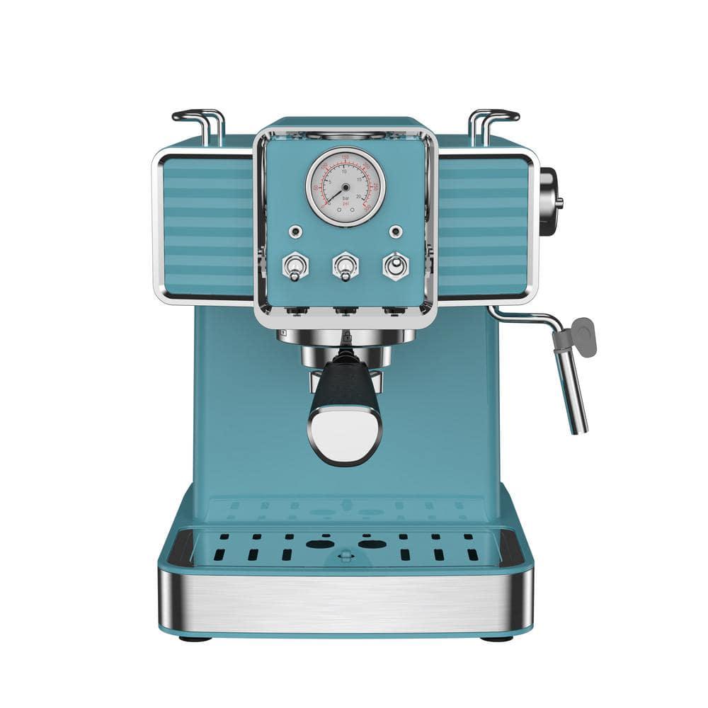 Galanz 2 Cup Blue Espresso Machine with Retro Design