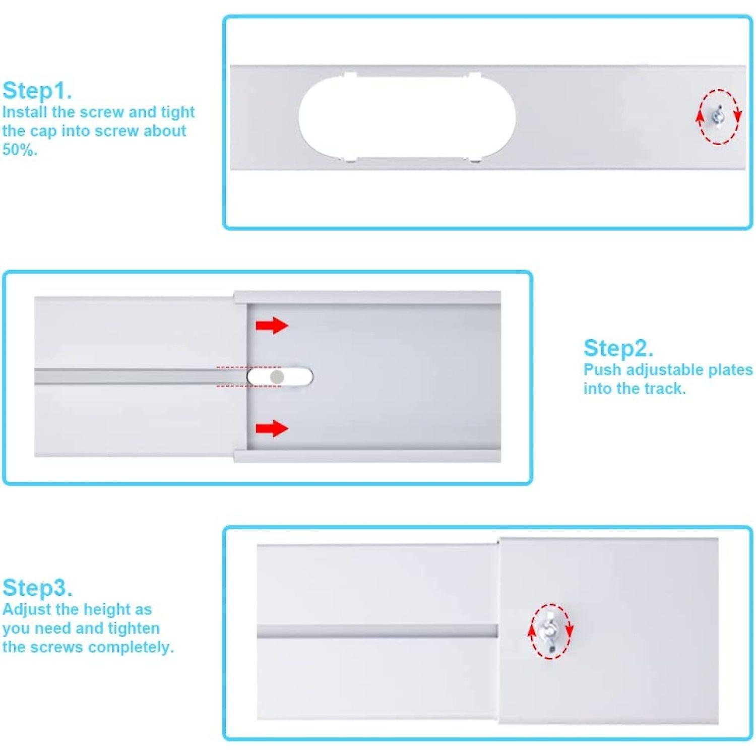 Dexusay Sliding Door Air Conditioner Kit， Portable Ac Sliding Glass Door Vent Kit Seal Plates With 5.9 Exhaust Hose . Coupler For A/c Replacement Door