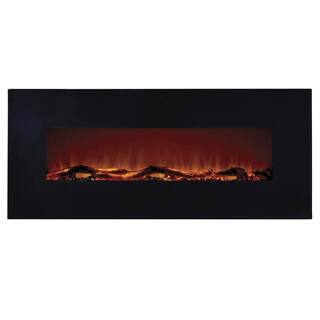 EdenBranch 50 in. LED Wall-Mounted Electric Fireplace with Log Wood Effect 141002