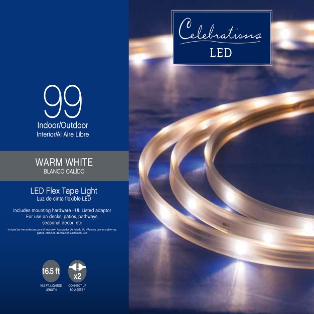 Celebrations Led Clear warm White 99 Ct Rope Christmas Lights 16 4 Ft