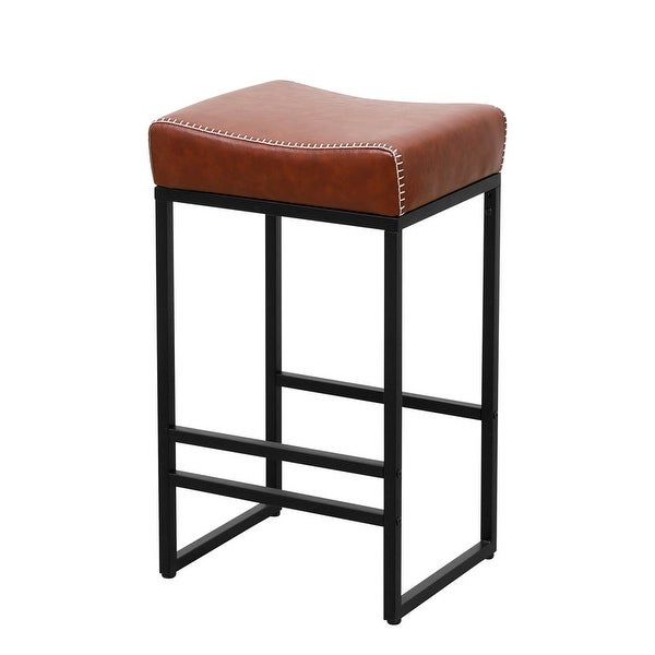 Backless Set of 2 Counter Height Barstools PU Leather Bar Stool