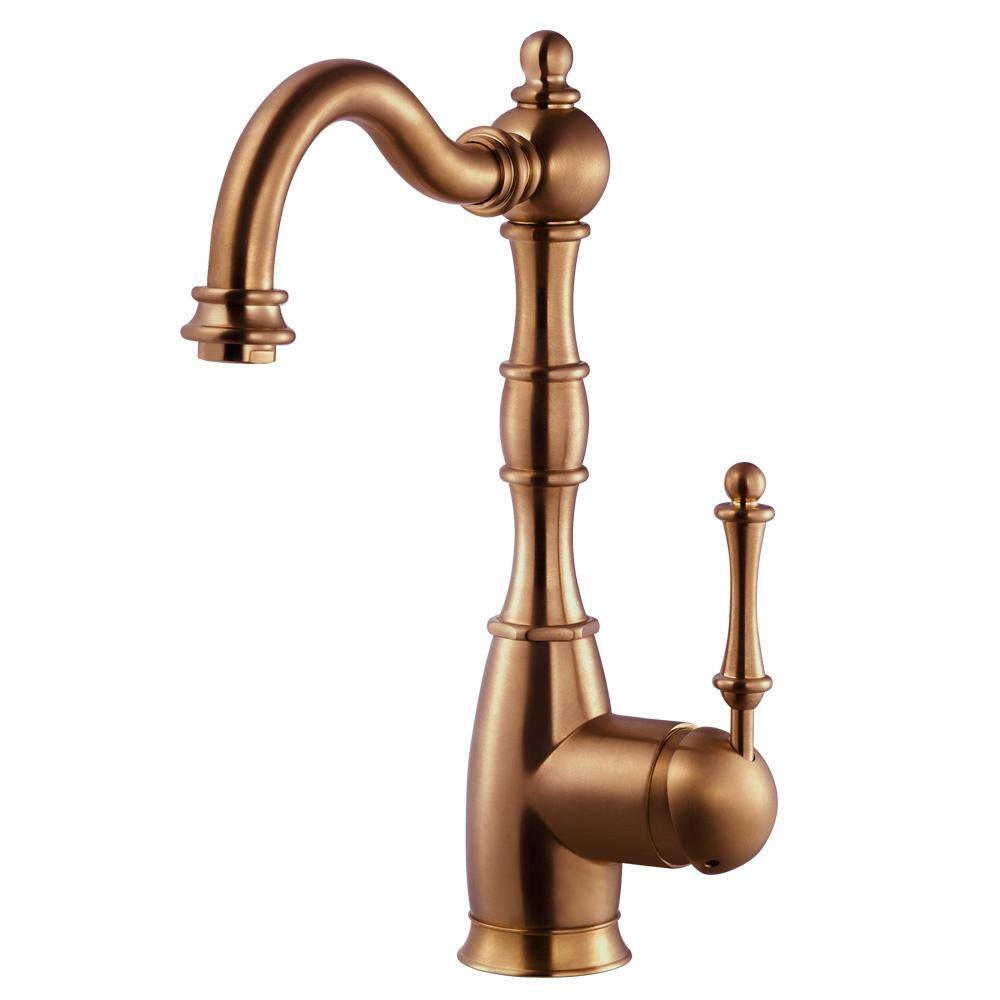 HOUZER Regal Traditional Single-Handle Standard Kitchen Faucet with CeraDox Technology in Antique Copper REGBA-160-AC