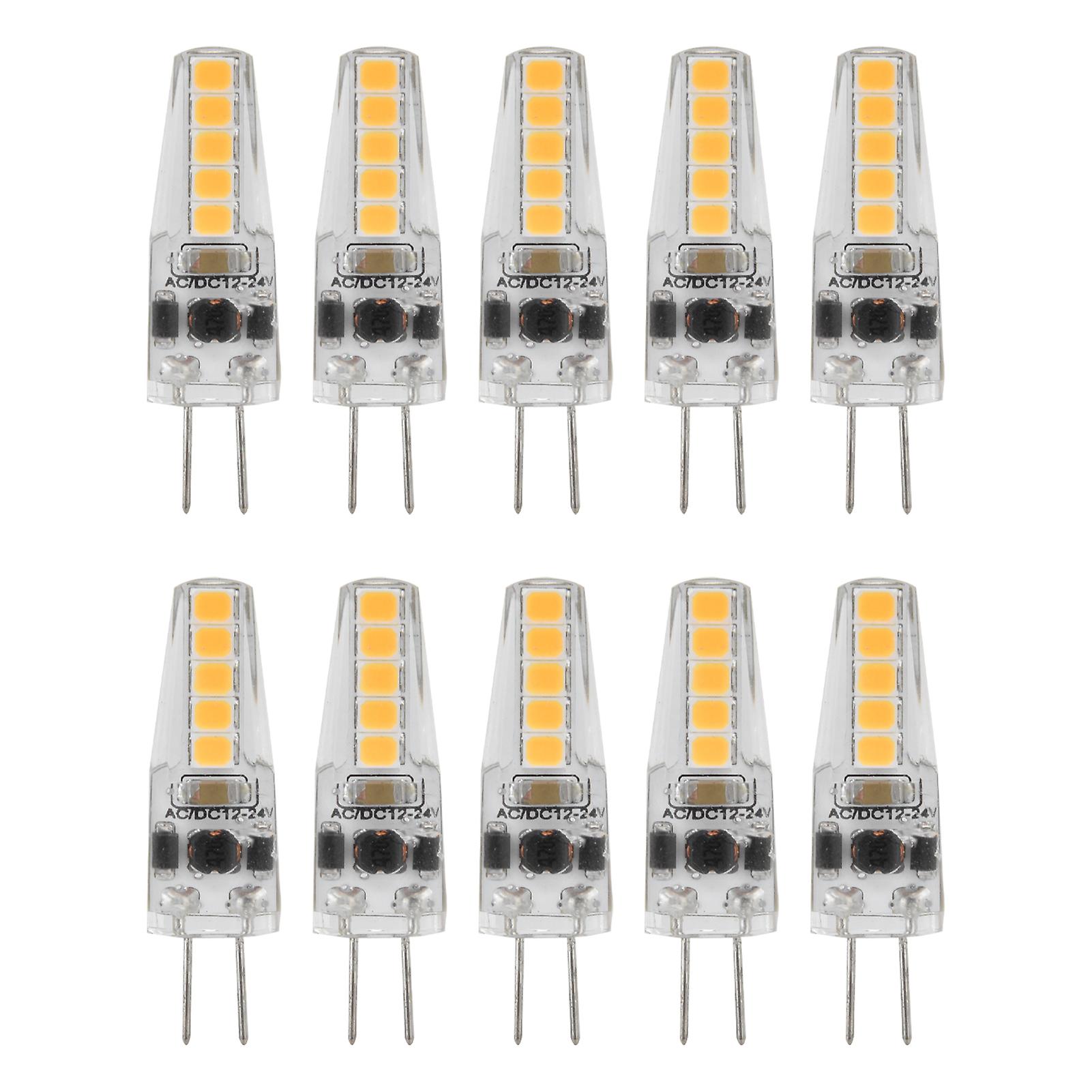 10pcs G4 Led Bulbs 3000k Warm White Lighting Dimmable G4 Bi-pin Led Bulb 2w Equivalent To 2000lm Brightness Ac 12v-24v G4  Bulbs Replacement Kit For O