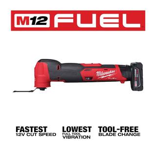 MW M12 FUEL 12V Lithium-Ion Cordless Oscillating Multi-Tool Kit with M12 Rocket Stand Light 2526-21XC-2132-20