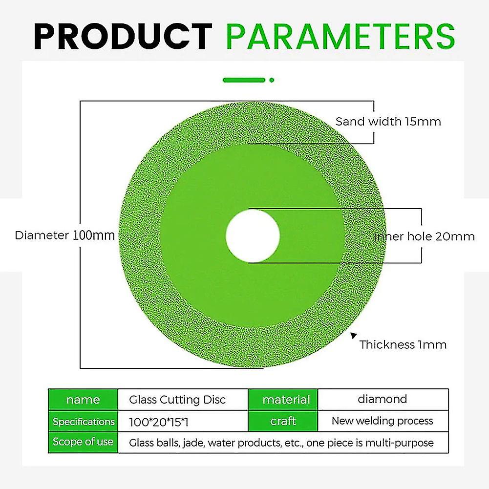 Glass Cutting Disc Set With Adapter 10cm Ultra-thin Saw Blade Jade Crystal Grinding Chamfering Cutt