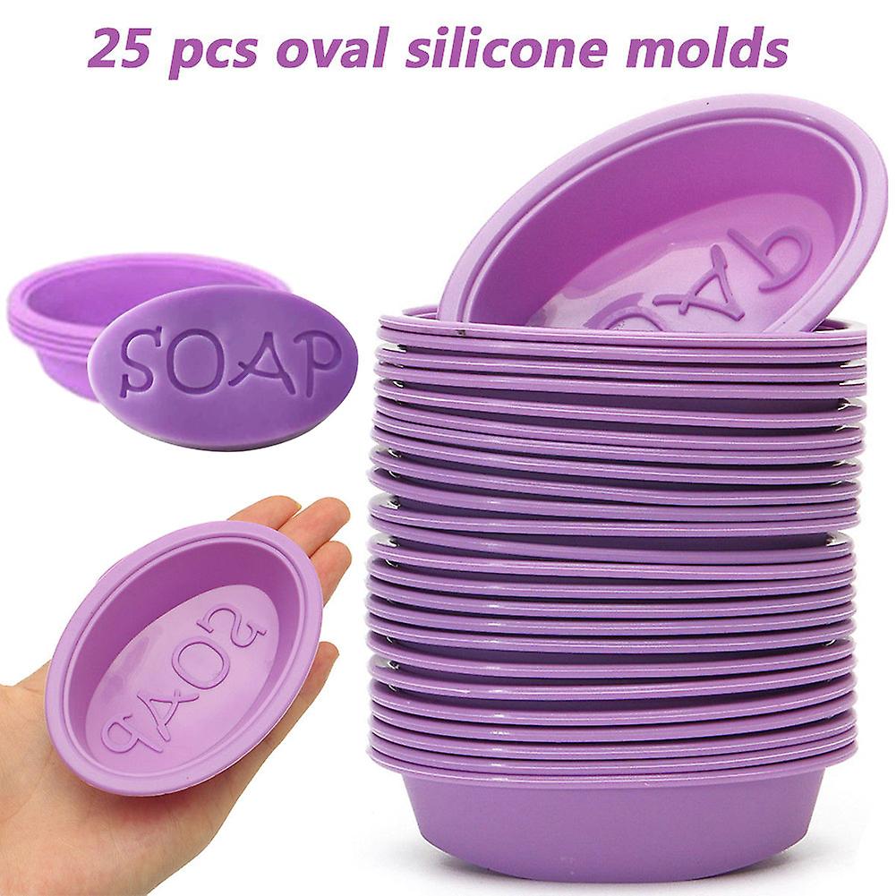 25pcs/set Silicone Oval Soap Molds Baking Mold Cupcake Liners Handmade Mould