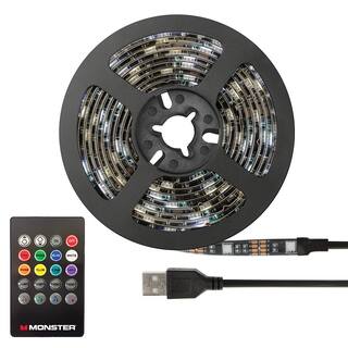 Monster 12ft RGB LED Sound Reactive Light Strips wRemote Control MLB7-2025-RGB