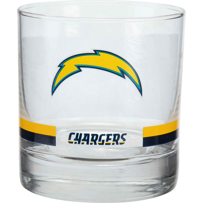 Los Angeles Chargers Banded Rocks Glass