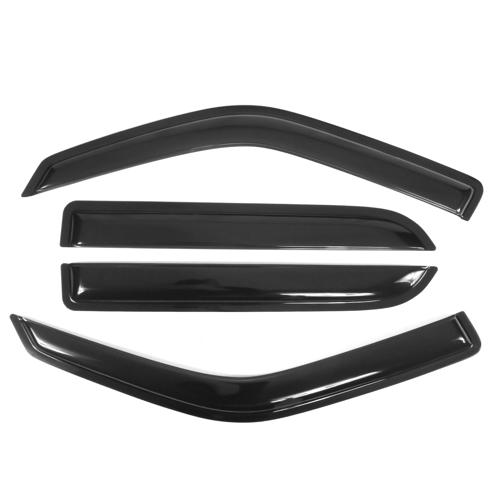 Ikon Motorsports Compatible with 01-03 Ford F150 Crew Cab and 02-03 Lincoln Blackwood Acrylic Window Visors Vent Deflector Rain Guard 4Pc Set Outside Mount 2001 2002 2003