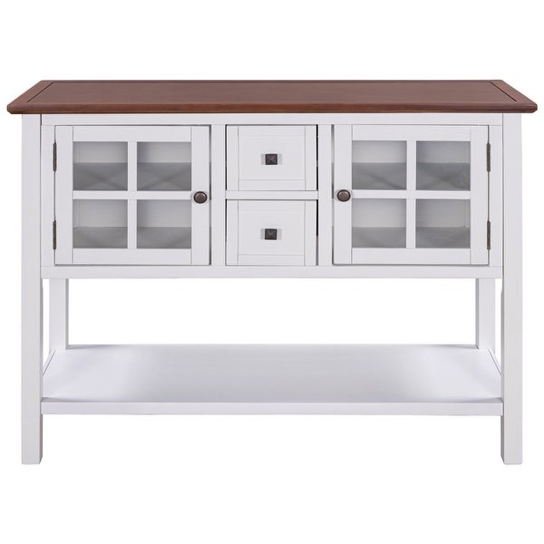 Console Table Sofa Table with 2 Drawers 2 Cabinets and 1 Shelf