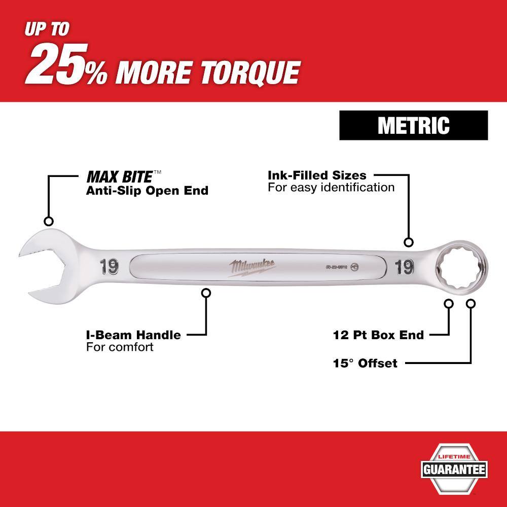 MW SAE and Metric Combination Wrench Mechanics Tool Set (14-Piece) 48-22-9407-48-22-9507