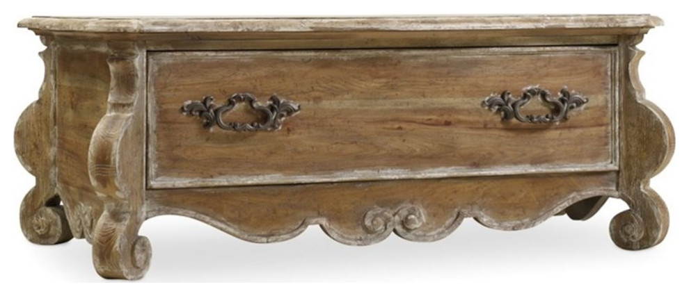 Beaumont Lane 1 Drawer Traditional Wood Coffee Table in Caramel Froth   French Country   Coffee Tables   by Homesquare  Houzz