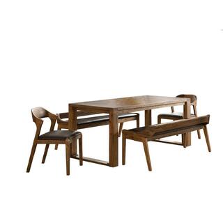 Boraam Rasmus 5-Piece Rectangular Chestnut Wire-Brush Acacia Wood Dining Set 77343