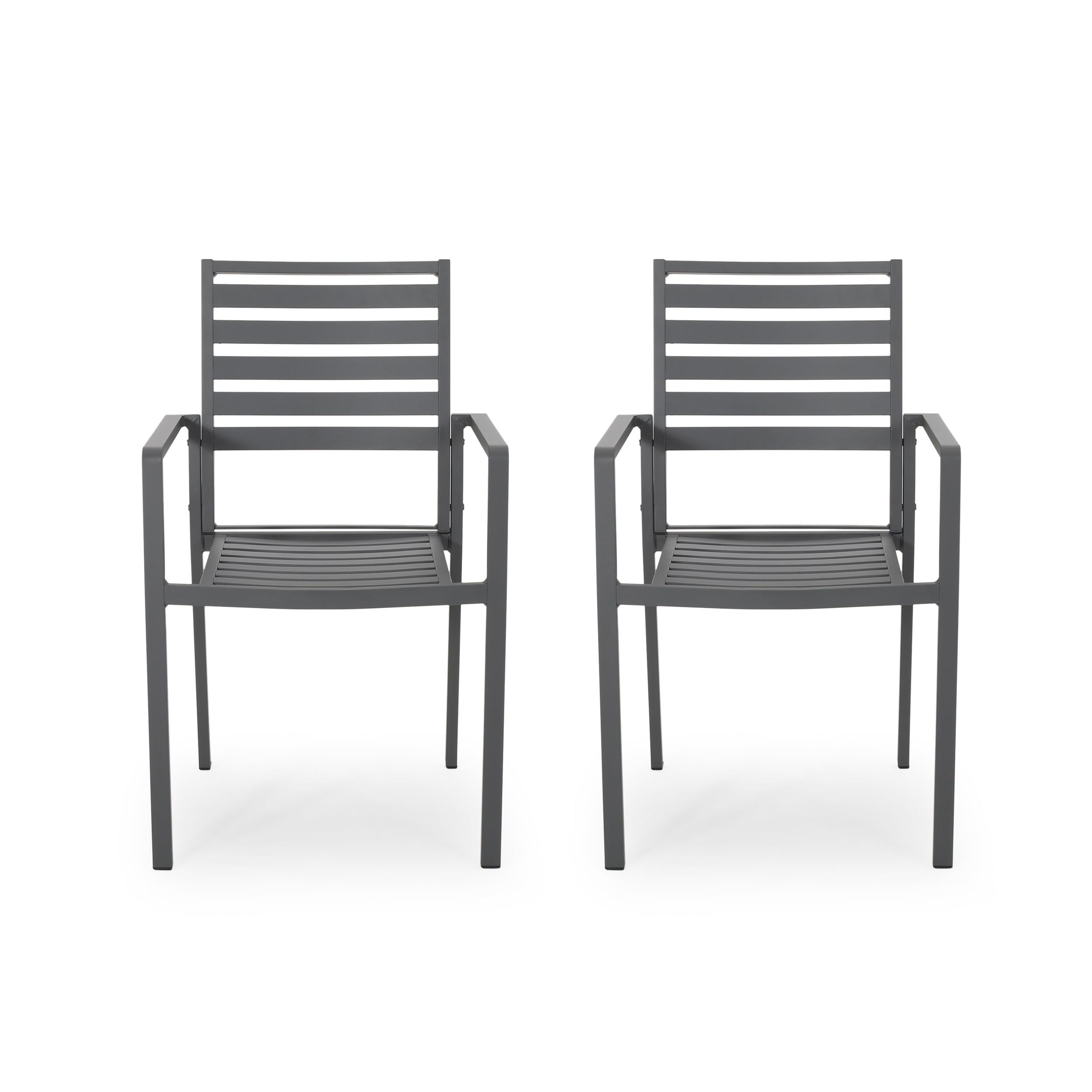 Cherie Outdoor Modern Aluminum Dining Chair (Set of 2)