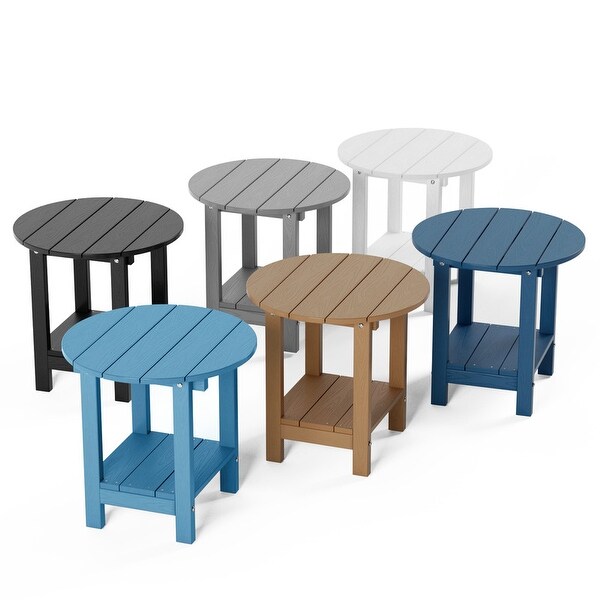 WINSOON All Weather HIPS Outdoor Side Tables 2-Tier Adirondack Tables End Tables