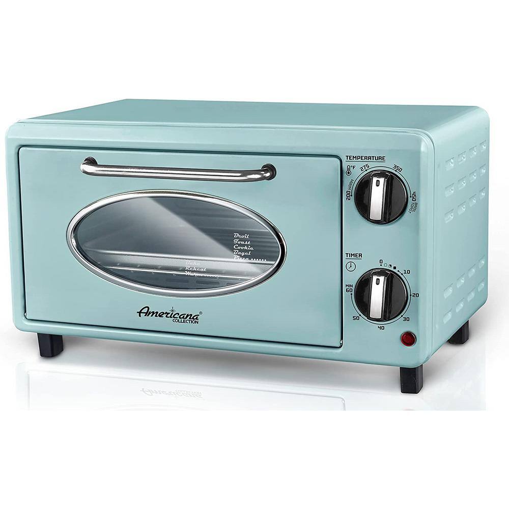 Americana Elite Collection Retro 2-Slice Toaster Oven Mint ETO147M