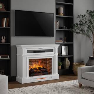 Home Decorators Collection Pinery 47.125 in. Freestanding Electric Fireplace TV Stand in White 1927FM-28-201