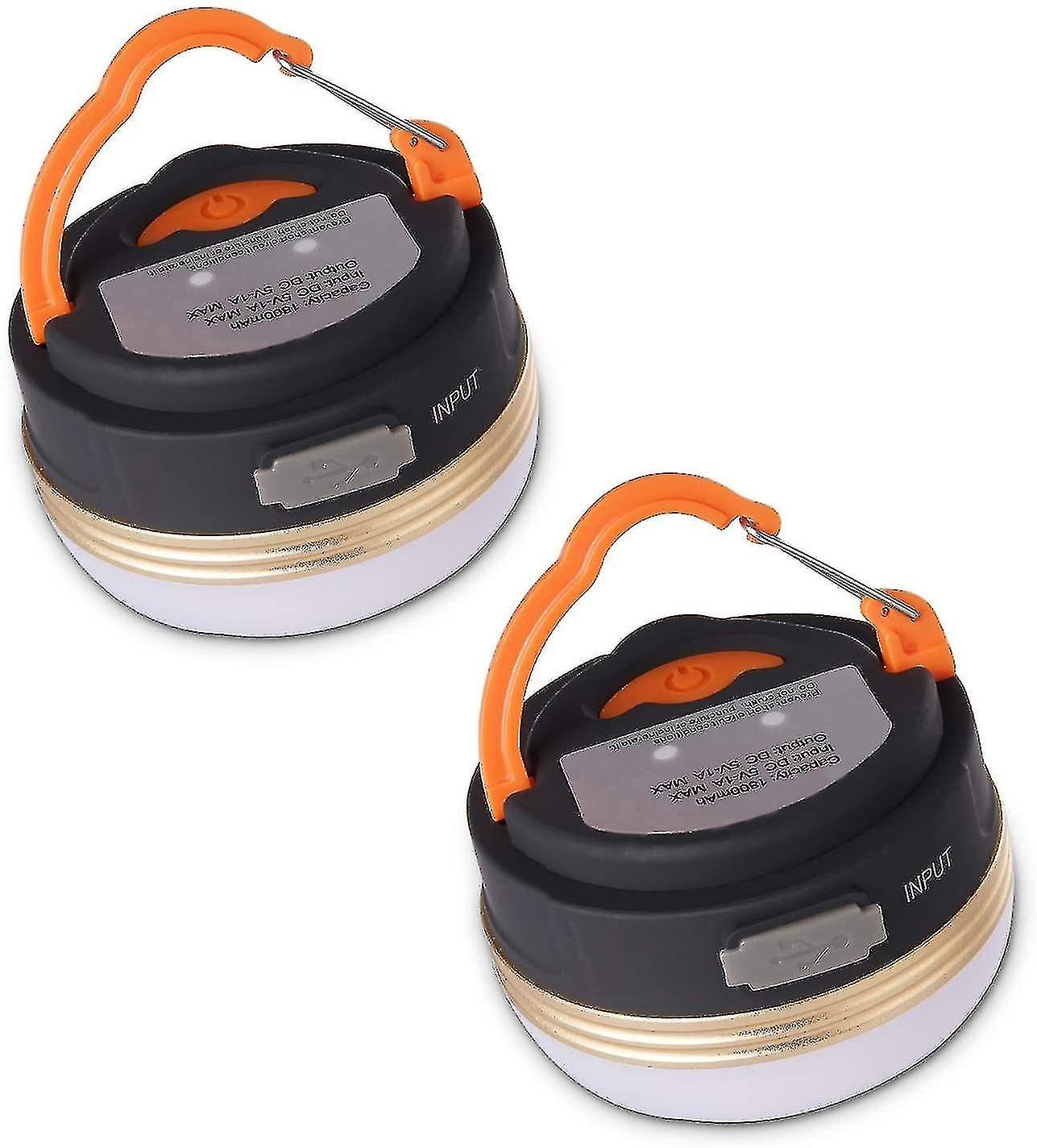 Camping Lantern [2 Pack] Tent Lights Rechargeable Battery， Water Resistant， Magnetic Base， 3 Lightin