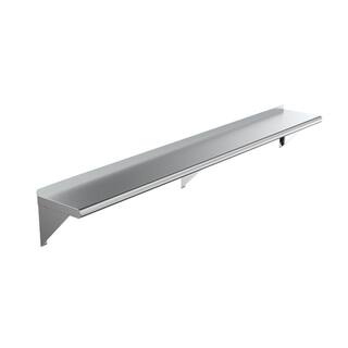 AMGOOD 12 in. x 72 in. Stainless Steel Wall Shelf. Kitchen Restaurant Garage Laundry Utility Room Metal Shelf with Brackets AMG WS-1272