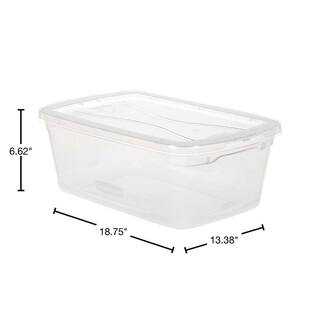 Rubbermaid 6 Qt. Latching Plastic Storage Tote Container and Lid Clear (12-Pack) RMCC060004-12pack