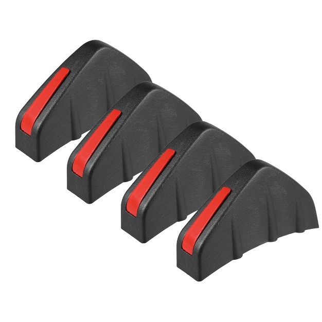 Unique Bargains Car Universal Shark Fin Spoilers Balck Red Cover 4 Pcs