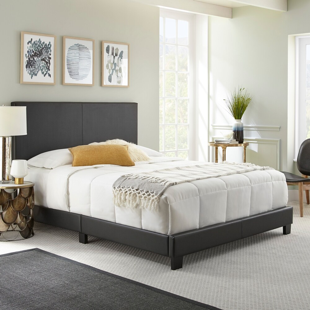 Boyd Sleep Florence Faux Leather Upholstered Bed Frame with Headboard