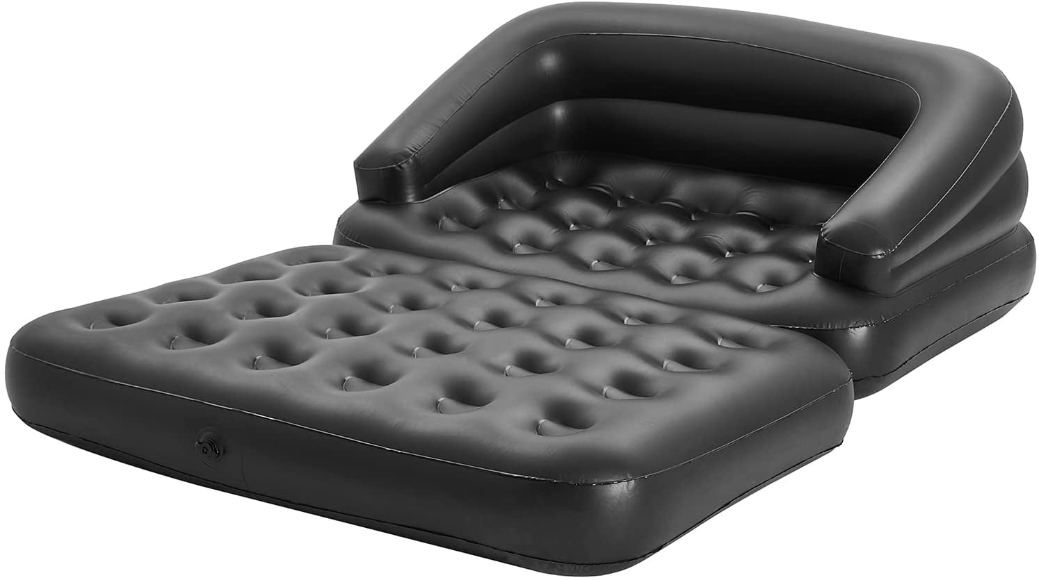 Avenli Inflatable Sofa Bed， Air Mattress， Lounge Chair Couch for Camping， 5-in-1， Full， Black(Pump Not Included)