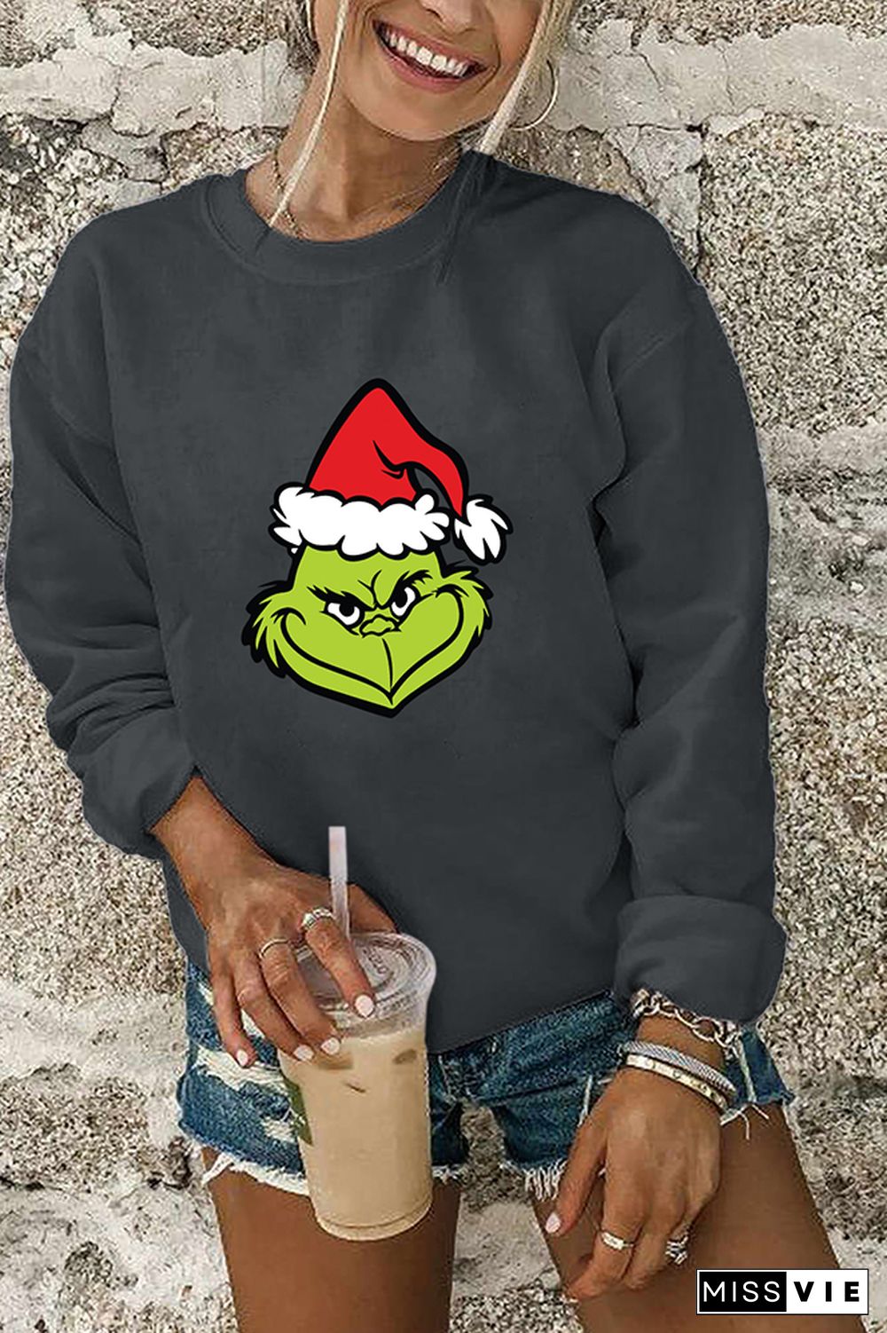 Christmas Grinch Face Sweatshirt Wholesale