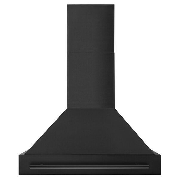 ZLINE Black Stainless Steel Range Hood with Black Stainless Steel Handle