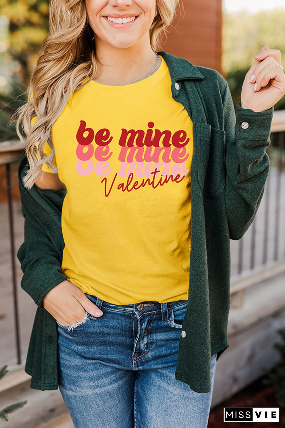 Valentine Be Mine Pullover Shortsleeves Graphic Tee Wholesale