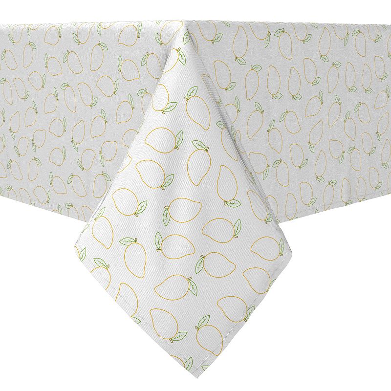 Rectangular Tablecloth， 100% Cotton， Mango Outline Design