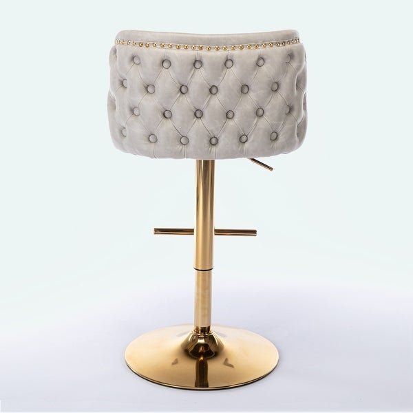 Upholstered Bar Stools with the whole Back Tufted (Set of 2)