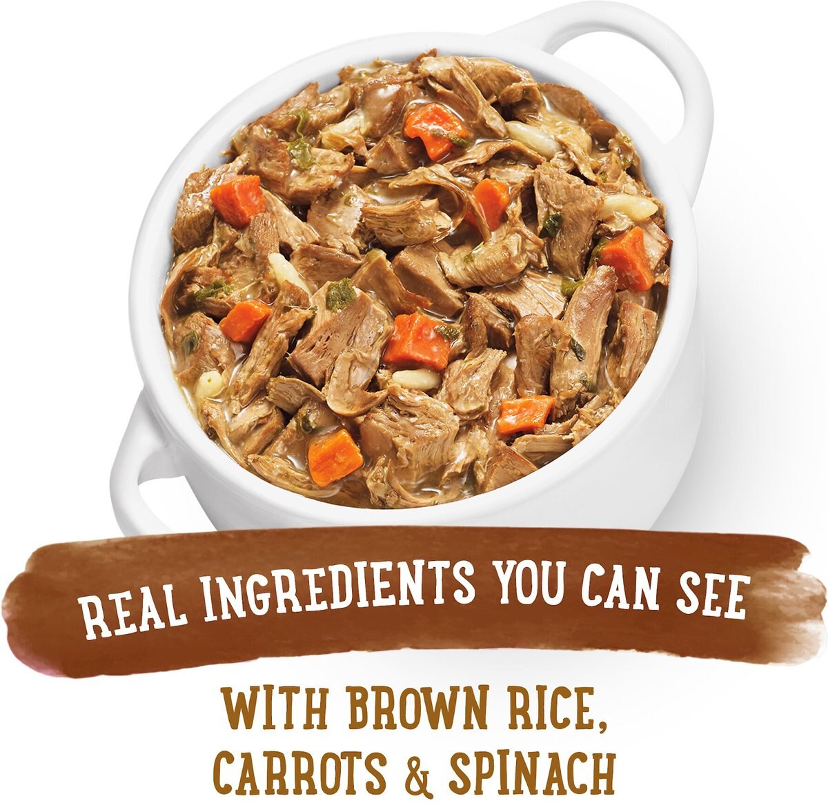 Purina Beneful Prepared Meals Roasted Chicken Recipe with Brown Rice， Carrots and Spinach Wet Dog Food