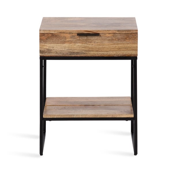 Kate and Laurel Malone Wood and Metal Side Table