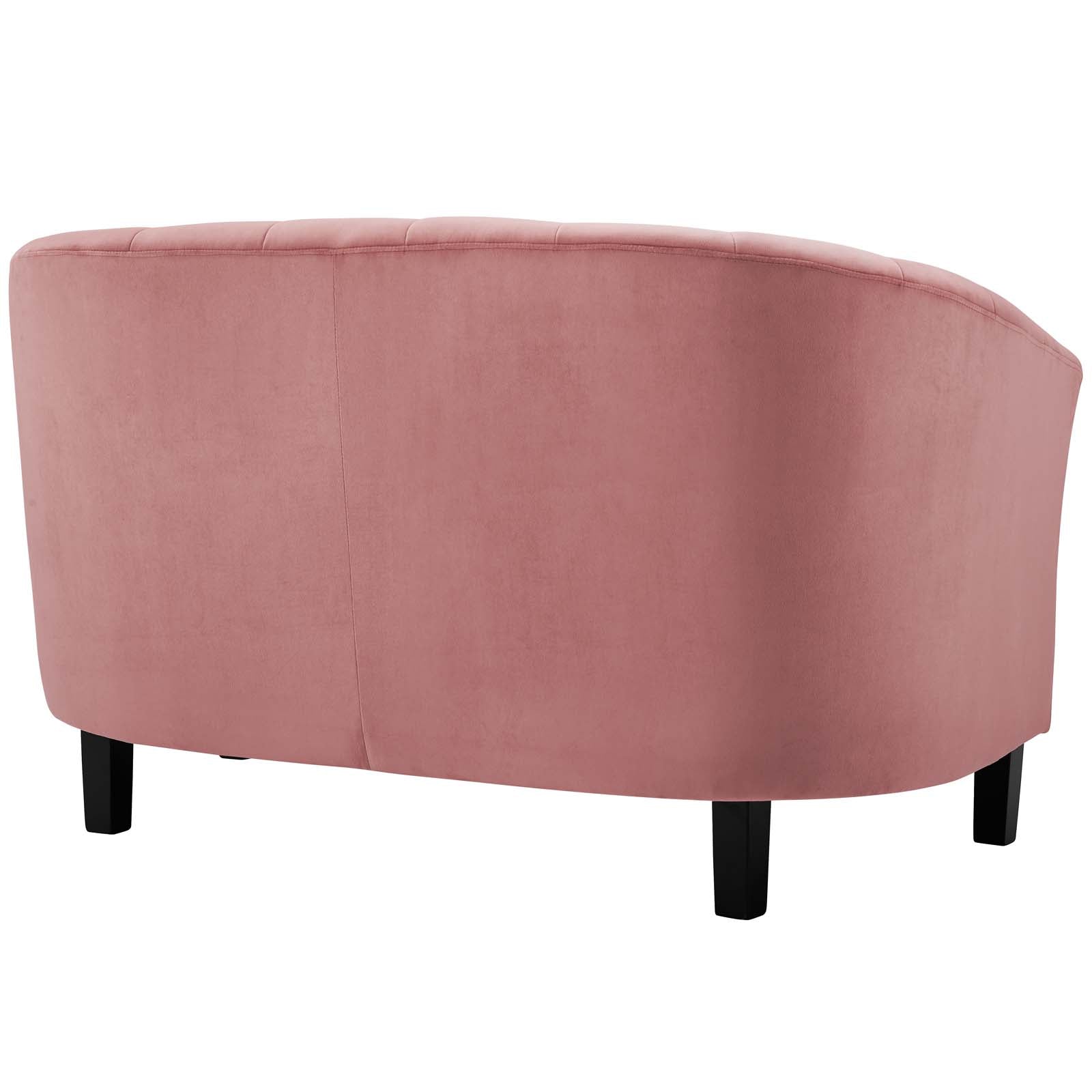 Prospect Channel Tufted Performance Velvet Loveseat and Armchair Set, Dusty Rose