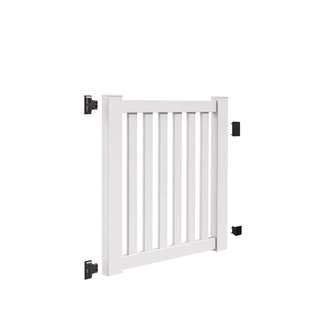 Barrette Outdoor Living Ohio 4 ft. W x 4 ft. H White Vinyl Un-Assembled Fence Gate 73014767