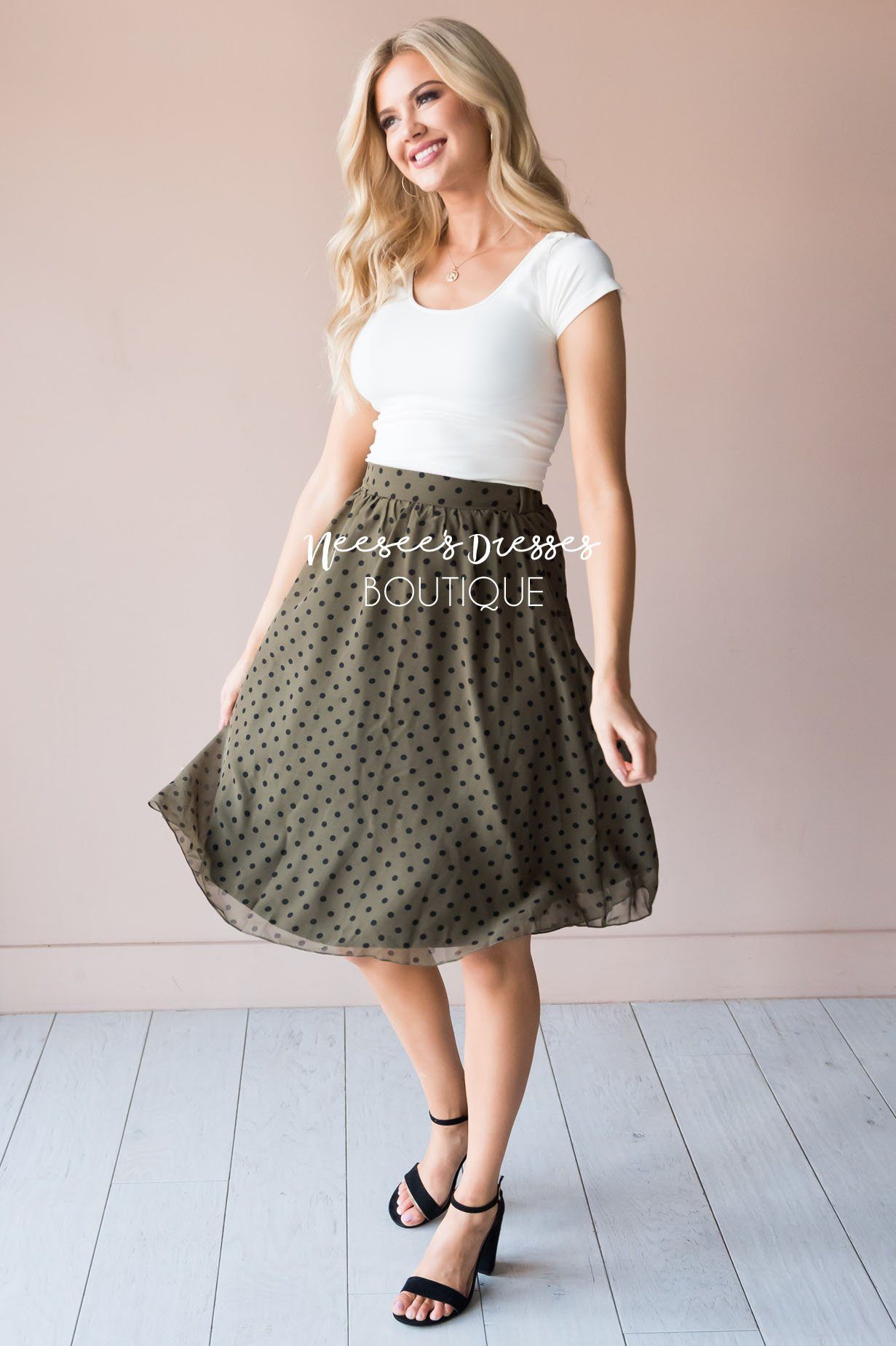 Pretty in Dots Modest Skirt