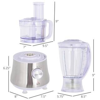 HOMCOM Adjustable Speed 5-Cup Food Processor with Processor Bowl 1.5L Blender Jug 3 Blades 800-140V80