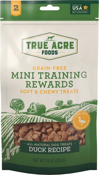 True Acre Foods Duck Recipe Mini-Training Rewards Grain-Free Soft and Chewy Dog Treats