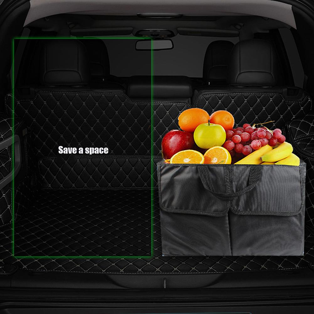 Car Storage Box Folding Storage Box Side Net Pocket Design Eco-friendly Oxford Cloth Folding Storage High Capacity Save Space For Most Cars Trucks Rv