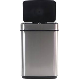 Hanover 13.2 Gal. Stainless Steel Metal Household Trash Can with Sensor Lid HTRASH50L-1